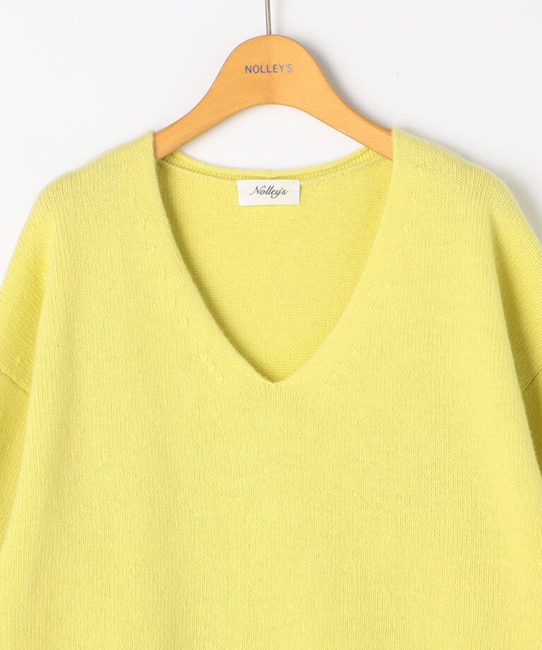 NOLLEY'S「ロゴ刺繍入りVネックプルオーバーニット」|ニット・セーター|