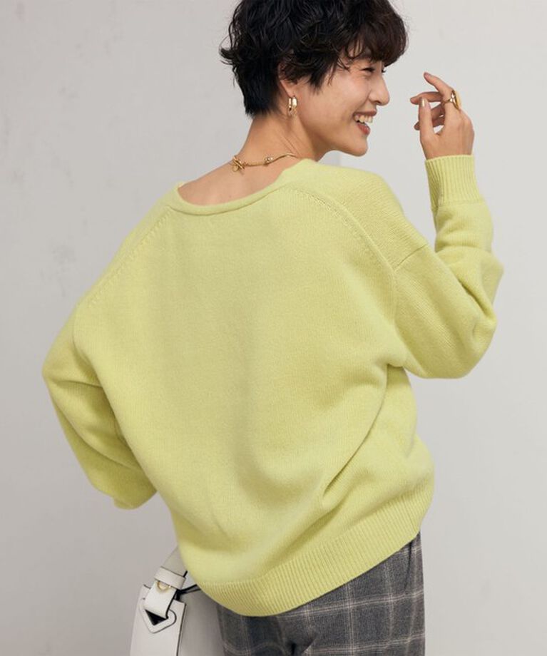 NOLLEY'S「ロゴ刺繍入りVネックプルオーバーニット」|ニット・セーター|