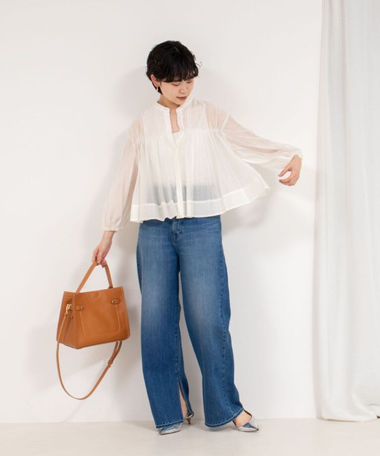 Rie Miller「【RM denim】スリットフレアハイウエストデニム」|デニム|