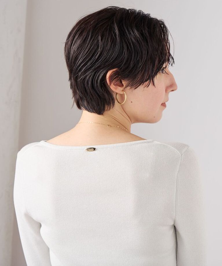 NOLLEY'S sophi「《手洗い可能》アシメネックラメリブプルオーバーニット」|ニット・セーター|