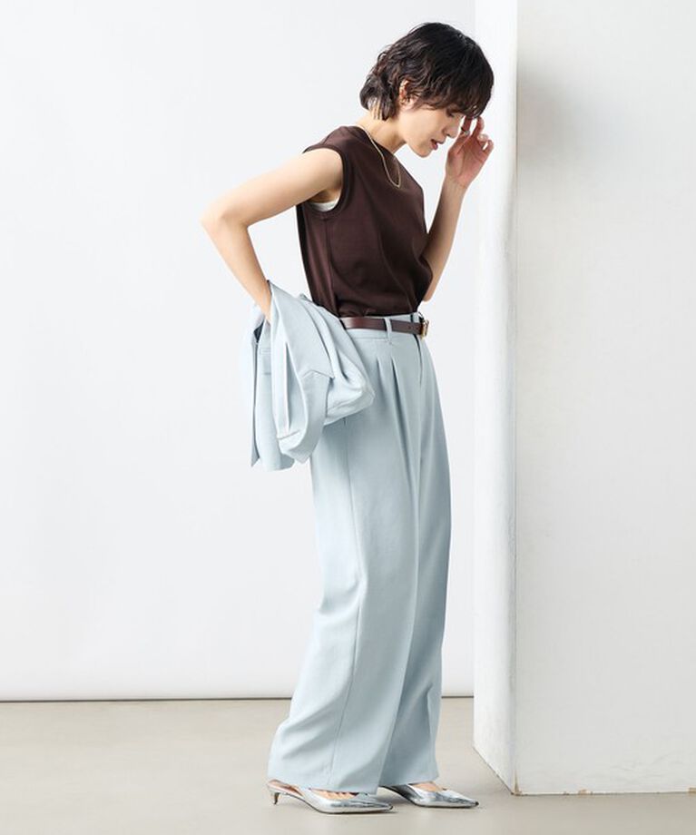 NOLLEY'S sophi「《セットアップ対応》ウォッシャブルライトドライシャンブレーワイドパンツ」|その他|