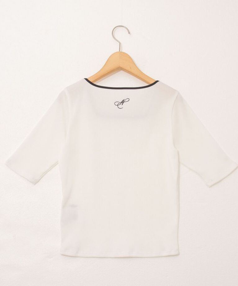NOLLEY'S「《手洗い可能》五分袖スクエアテレコプルオーバーカットソー」|Tシャツ・カットソー|