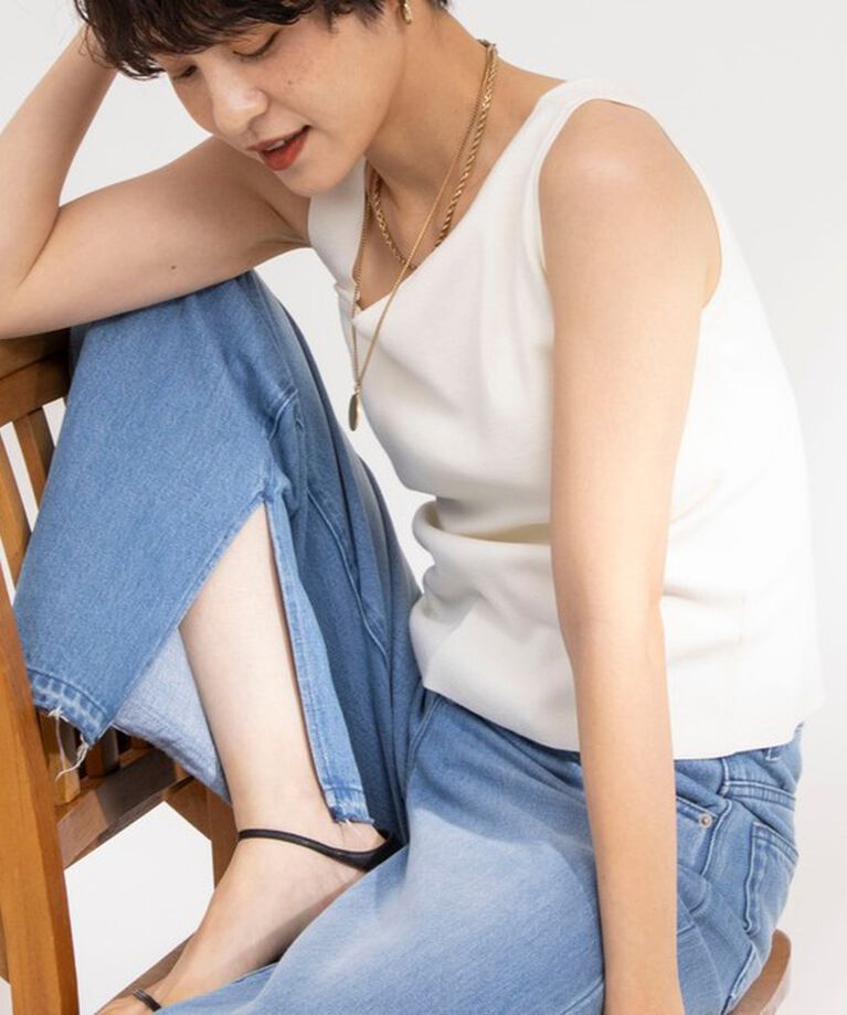 NOLLEY'S「◇【WEB限定】アシンメトリーカップ付きタンクトップ」|タンクトップ|オフホワイト