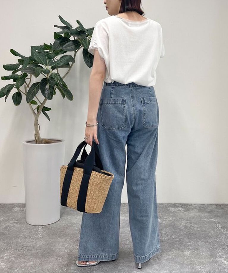 fredy emue「チュール使いフレンチスリーブＴシャツ」|Tシャツ・カットソー|