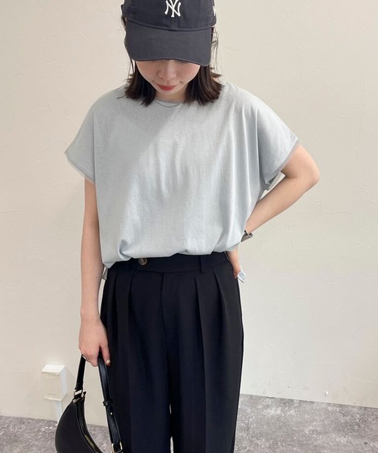 fredy emue「チュール使いフレンチスリーブＴシャツ」|Tシャツ・カットソー|