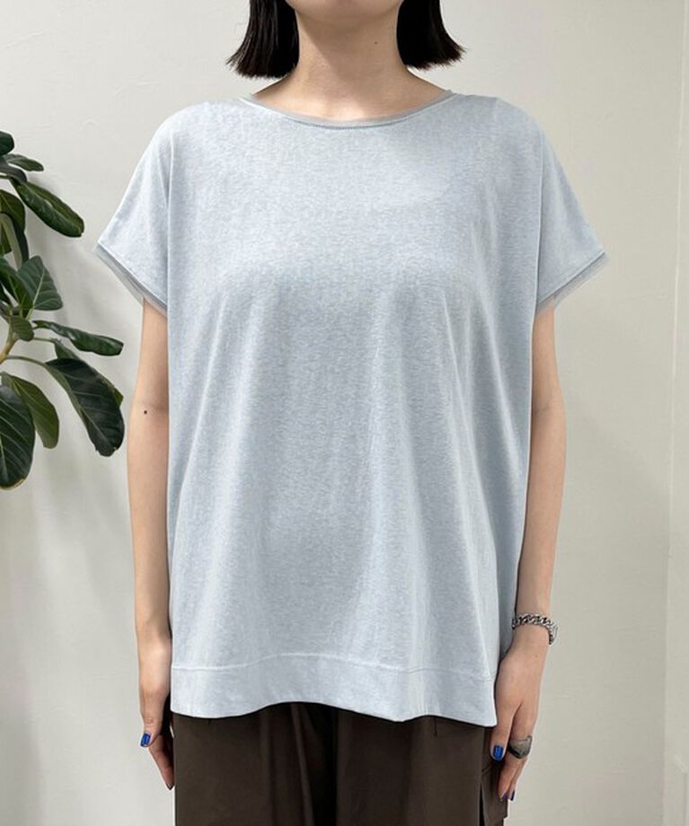 fredy emue「チュール使いフレンチスリーブＴシャツ」|Tシャツ・カットソー|