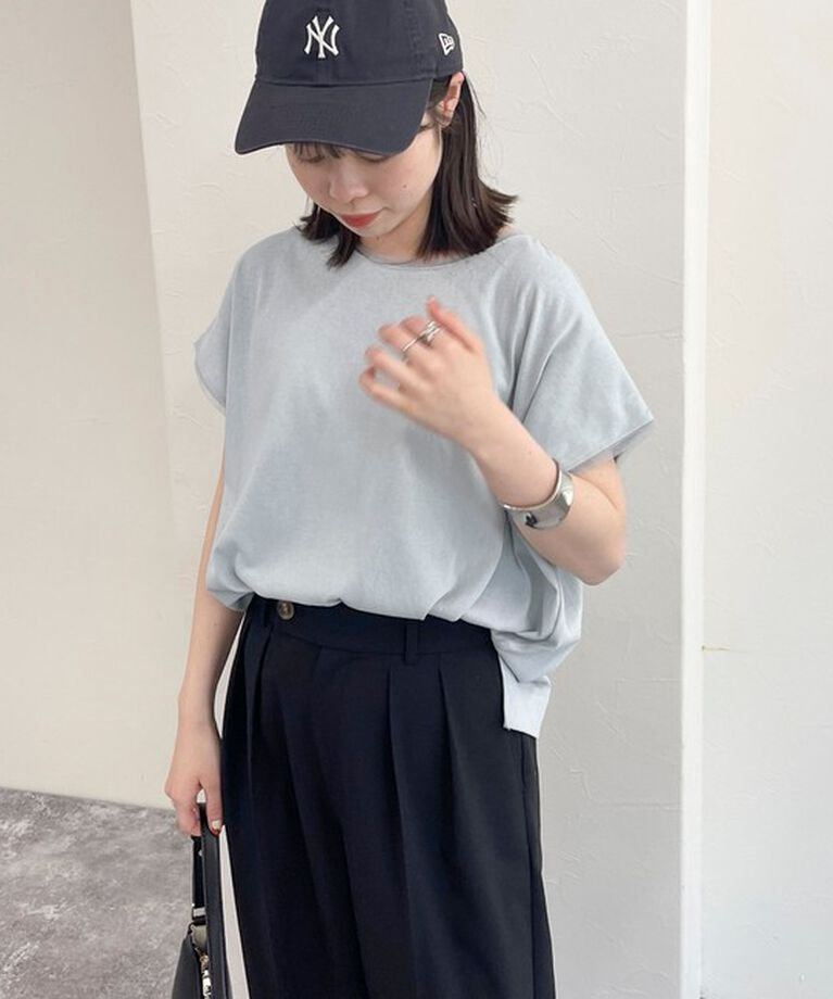fredy emue「チュール使いフレンチスリーブＴシャツ」|Tシャツ・カットソー|