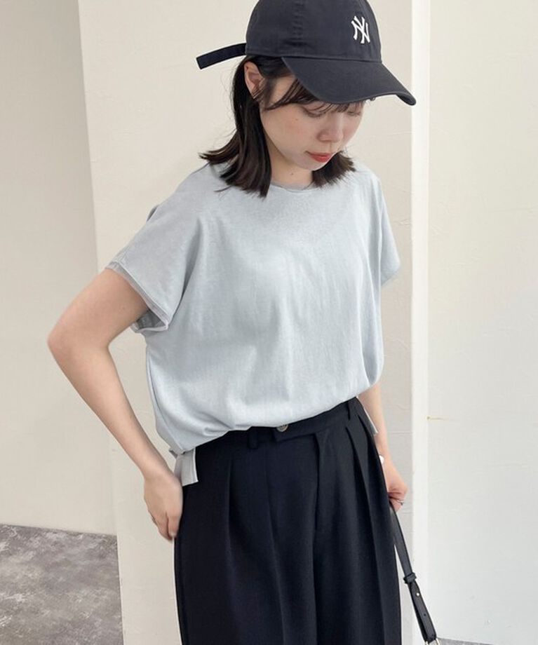 fredy emue「チュール使いフレンチスリーブＴシャツ」|Tシャツ・カットソー|
