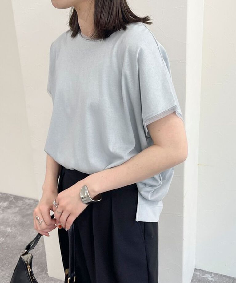fredy emue「チュール使いフレンチスリーブＴシャツ」|Tシャツ・カットソー|
