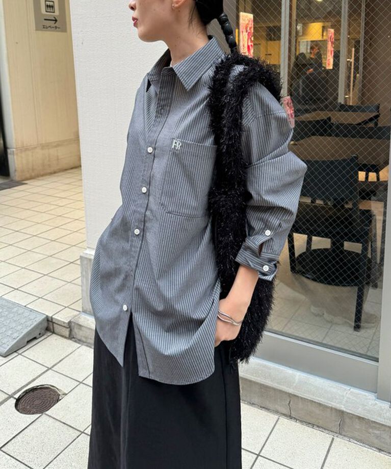 fredy emue「FR刺繍ストライプシャツ」|シャツ・ブラウス|