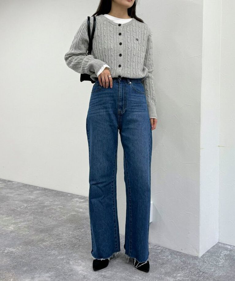 fredy emue「カットオフセミフレアデニムパンツ」|デニム|