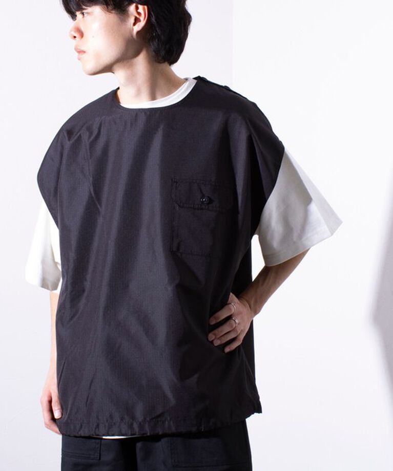 GLOSTER「【TAION/タイオン】ミリタリー Ripstop ノースリーブカットソー POベスト ユニセックス」|ベスト・ジレ|ブラック