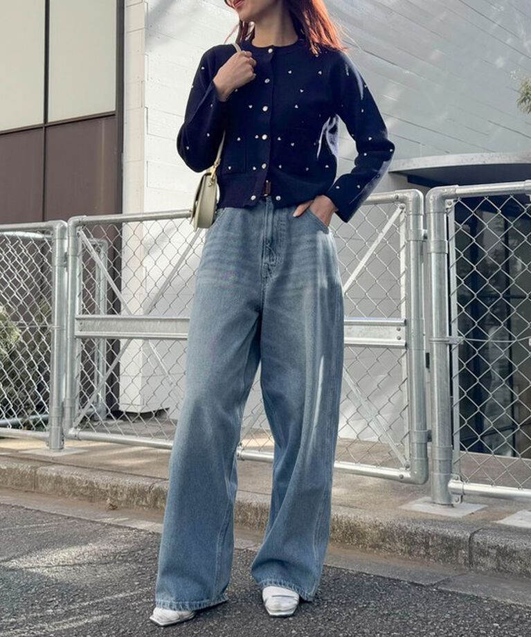 fredy emue「ハート刺繍ミラノリブカーディガン」|カーディガン|