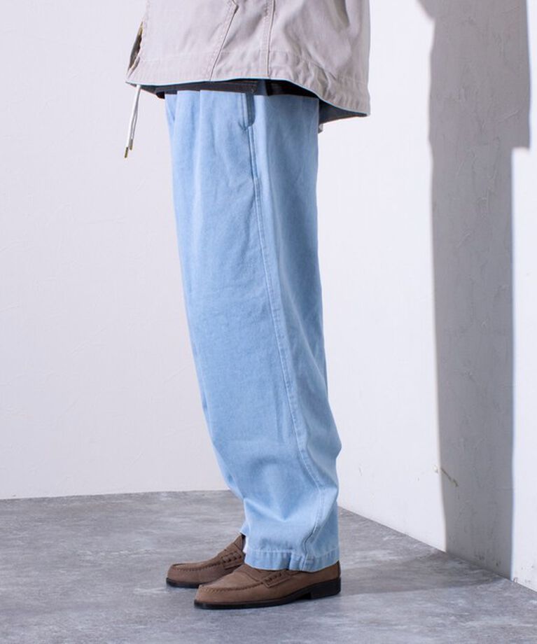GLOSTER「【GLOSTER/グロスター】デニムツータックトラウザー ワイドパンツ ワイドデニム」|デニム|