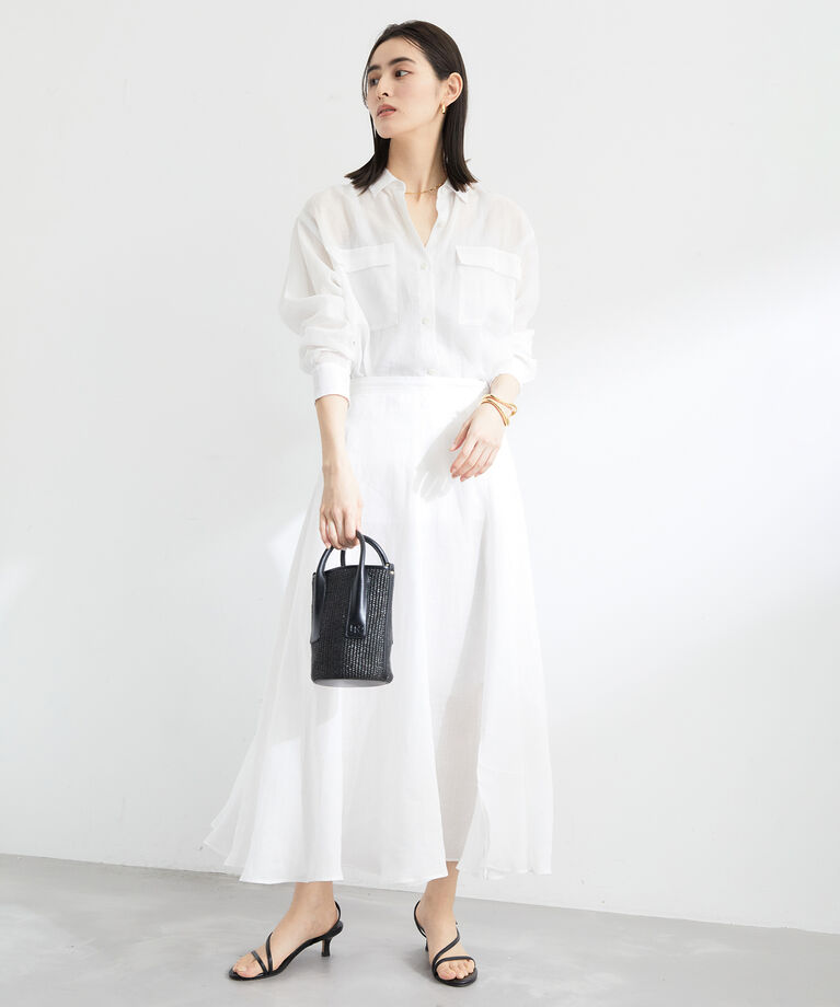 ROPE「【雑誌掲載】【洗える】ラミーサーキュラースカート/セットアップ対応」|スカート|