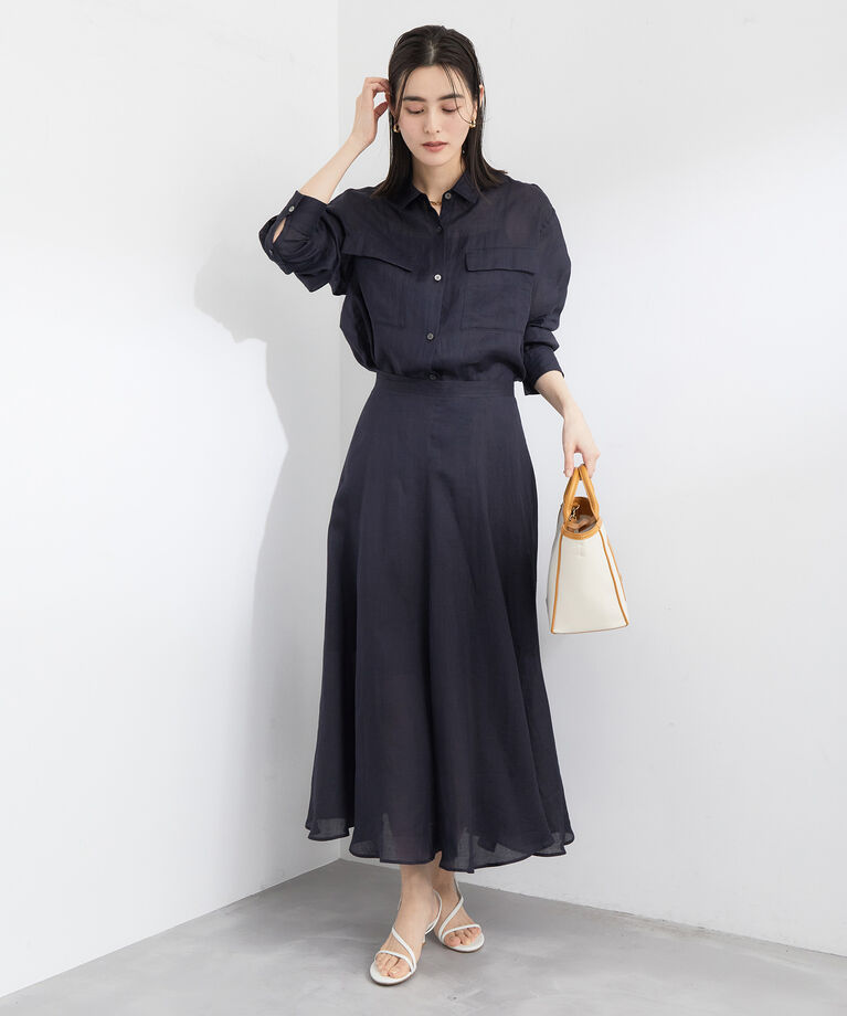 ROPE「【雑誌掲載】【洗える】ラミーサーキュラースカート/セットアップ対応」|スカート|