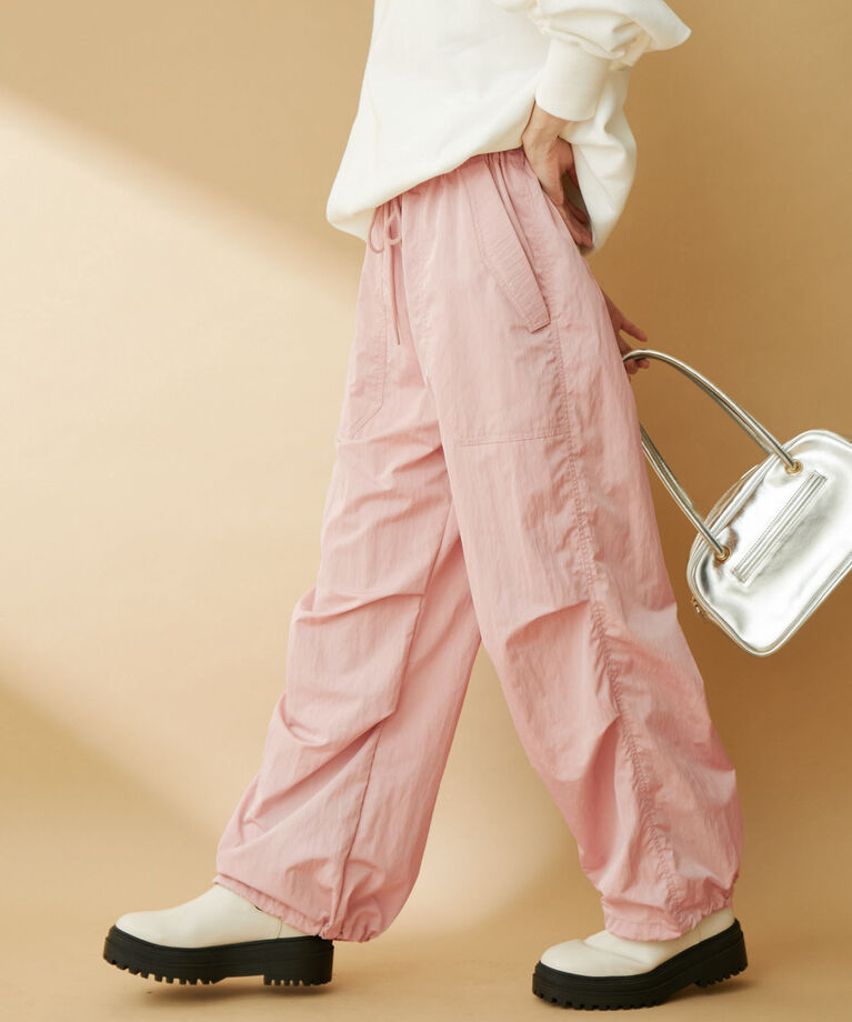 VIS「裾ドロストミリタリーカーゴパンツ」|カーゴ|ピンク(63)