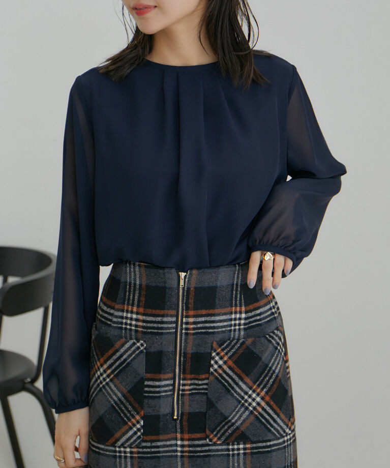 VIS「【前後2WAY】シフォンピンタックブラウス【WEB限定】」|シャツ・ブラウス|