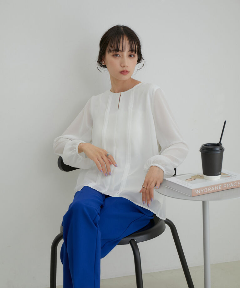 VIS「【前後2WAY】シフォンピンタックブラウス【WEB限定】」|シャツ・ブラウス|