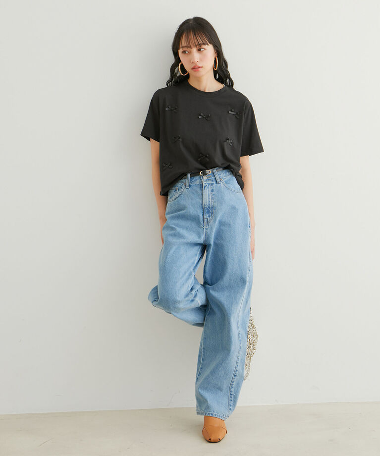 VIS「【WEB限定】リボンモチーフTシャツ」|Tシャツ・カットソー|