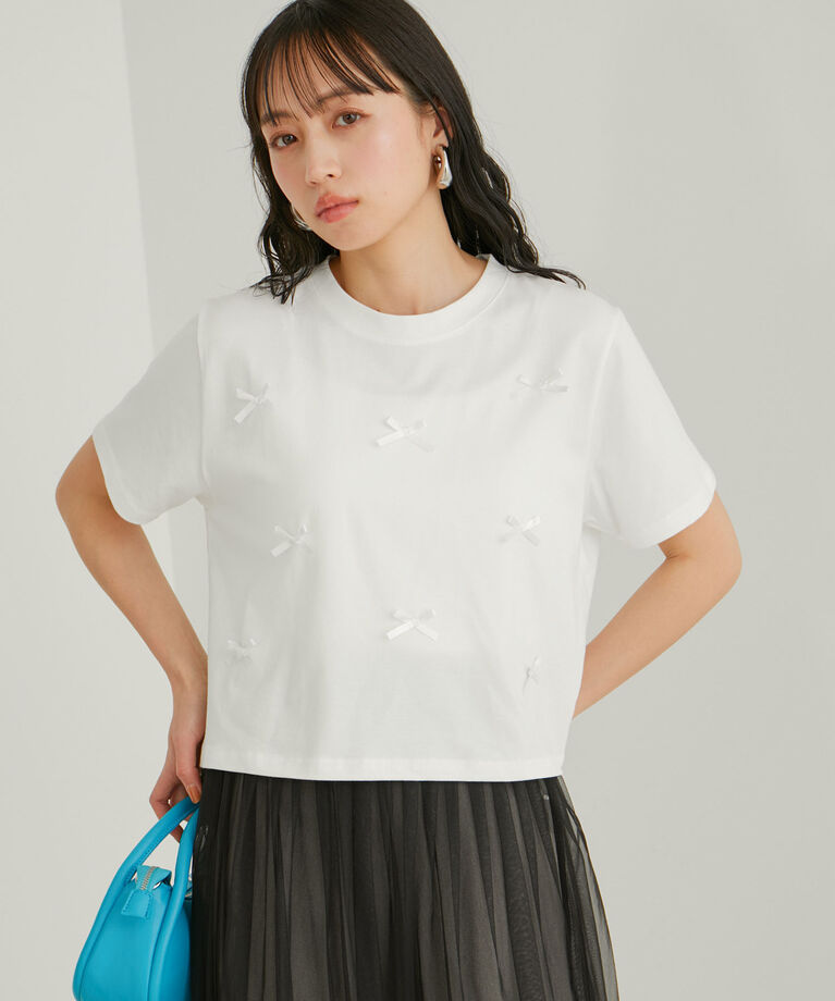VIS「【WEB限定】リボンモチーフTシャツ」|Tシャツ・カットソー|