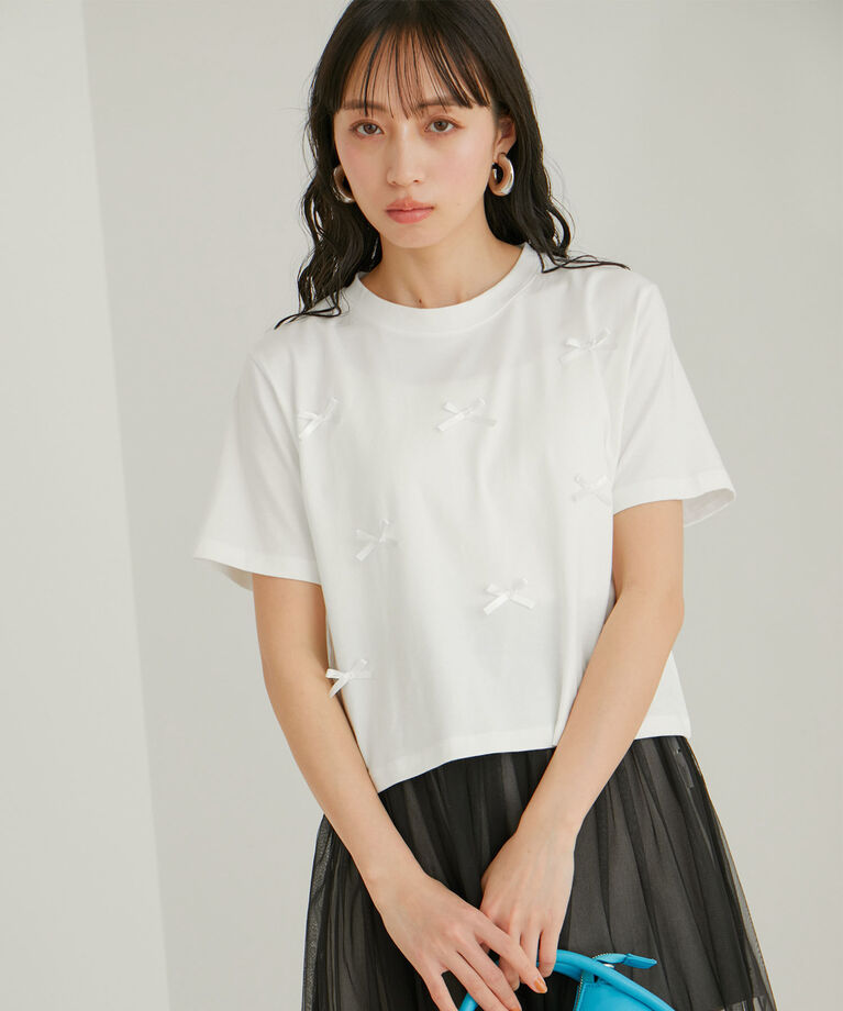 VIS「【WEB限定】リボンモチーフTシャツ」|Tシャツ・カットソー|