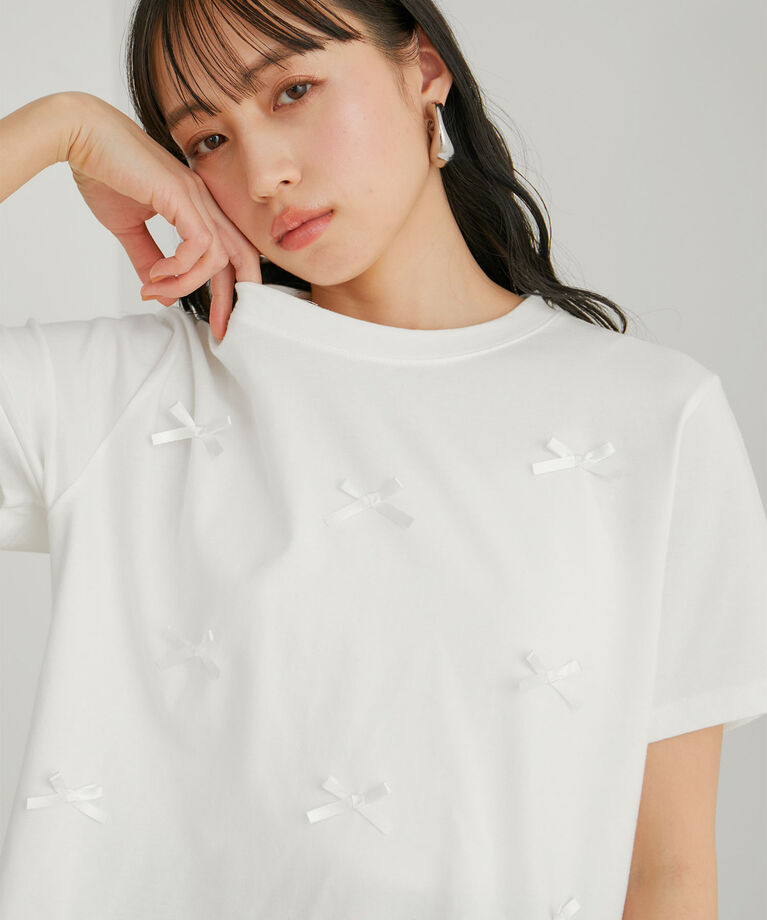 VIS「【WEB限定】リボンモチーフTシャツ」|Tシャツ・カットソー|