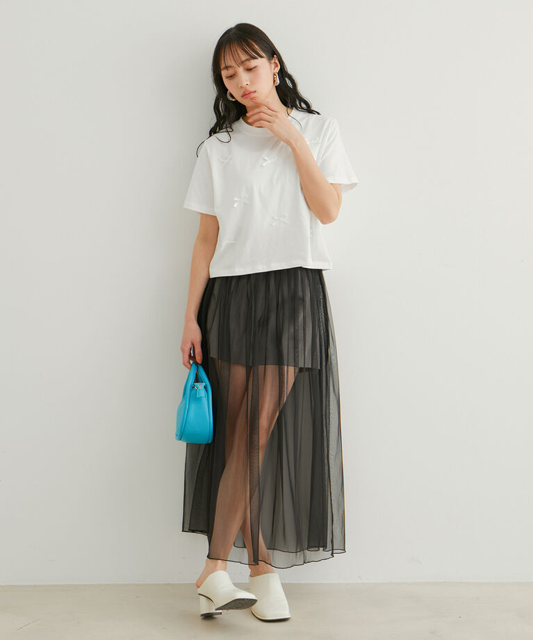 VIS「【WEB限定】リボンモチーフTシャツ」|Tシャツ・カットソー|