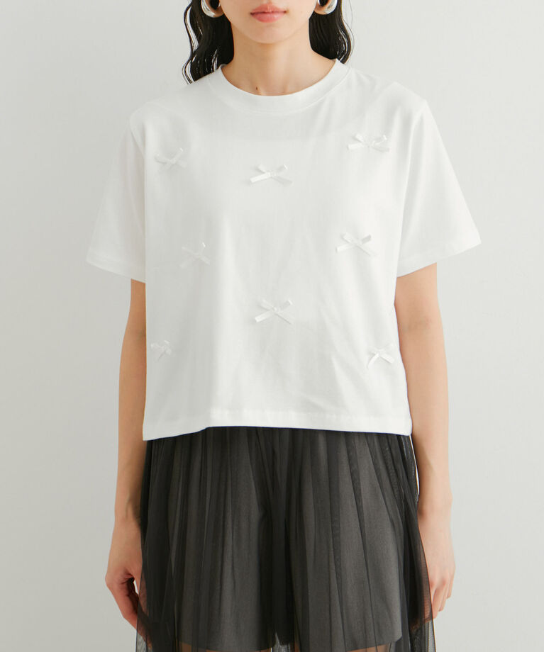 VIS「【WEB限定】リボンモチーフTシャツ」|Tシャツ・カットソー|