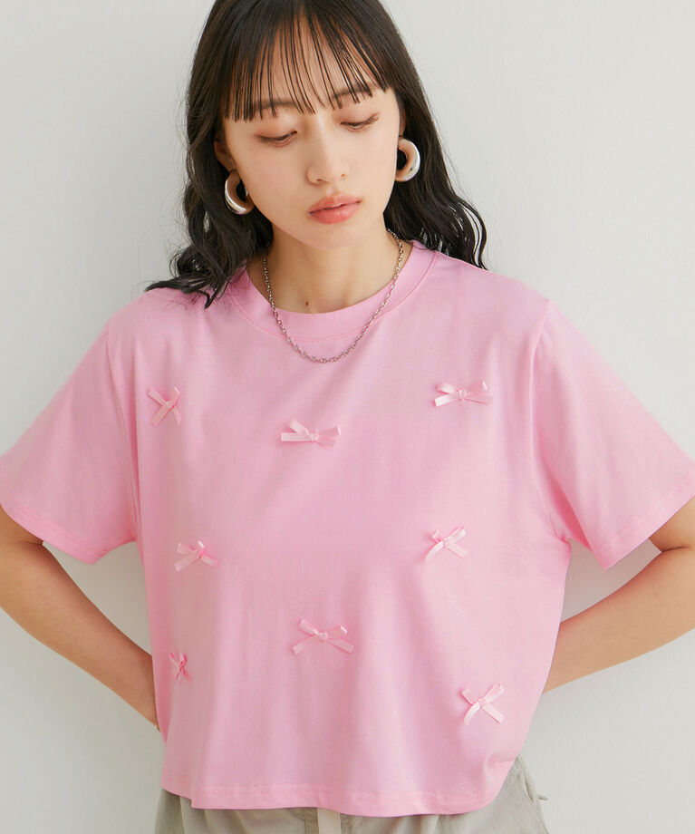 VIS「【WEB限定】リボンモチーフTシャツ」|Tシャツ・カットソー|