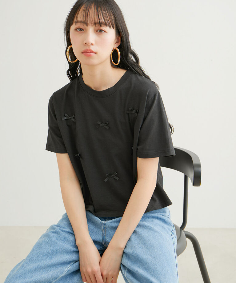VIS「【WEB限定】リボンモチーフTシャツ」|Tシャツ・カットソー|