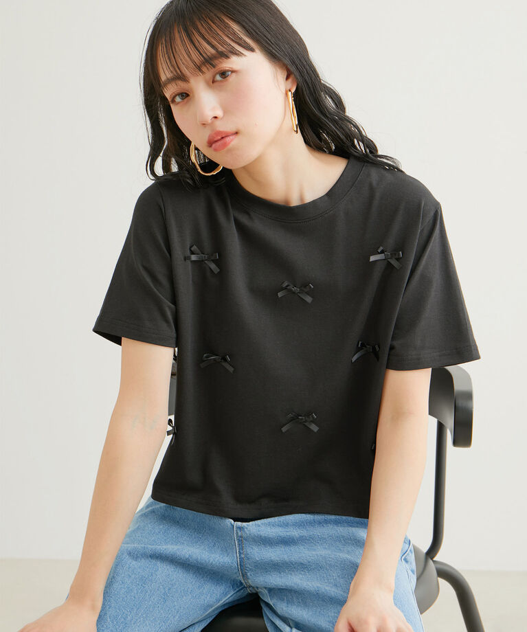 VIS「【WEB限定】リボンモチーフTシャツ」|Tシャツ・カットソー|