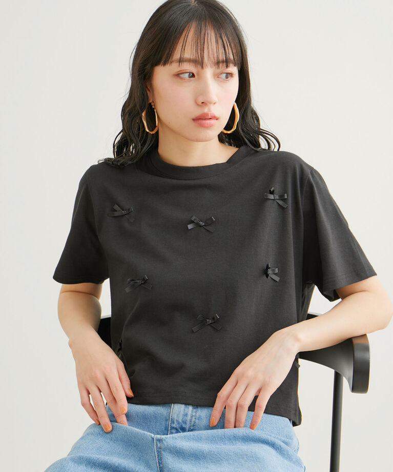 VIS「【WEB限定】リボンモチーフTシャツ」|Tシャツ・カットソー|