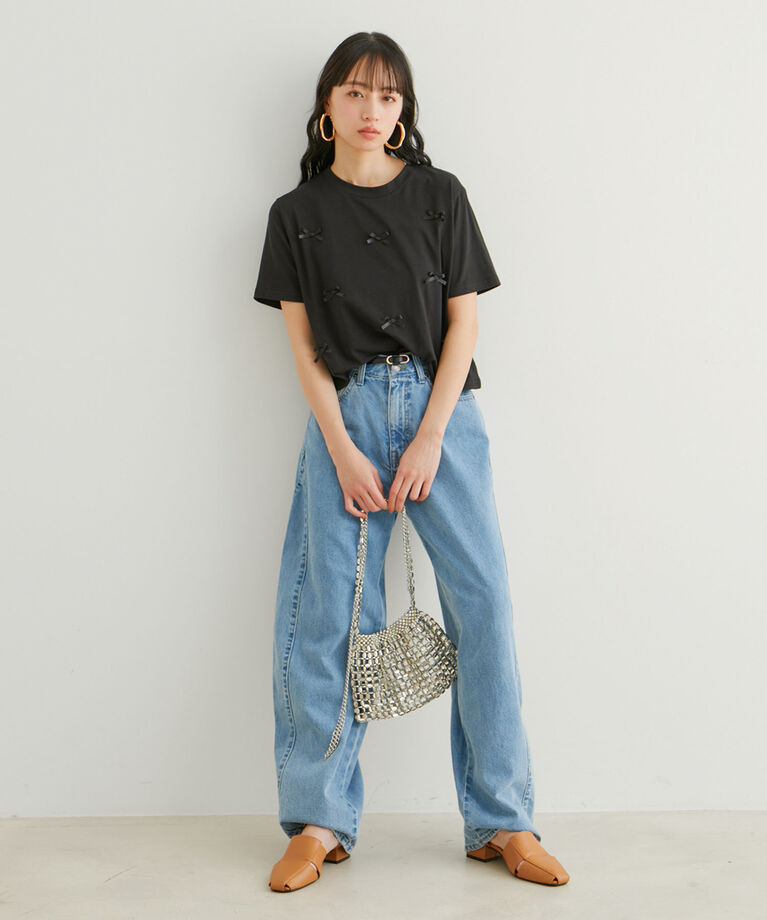 VIS「【WEB限定】リボンモチーフTシャツ」|Tシャツ・カットソー|