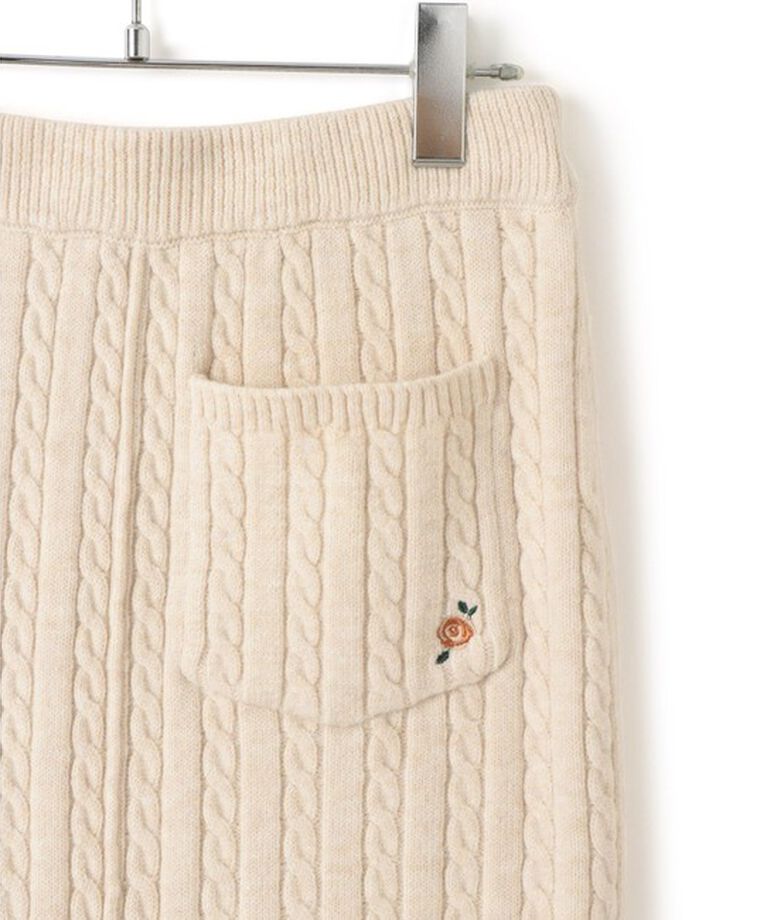 VIS「【DILIGENCE PARLOUR】VIS別注モデルローズ刺繍ポロケーブルニットスカート【セットアップ対応】」|スカート|