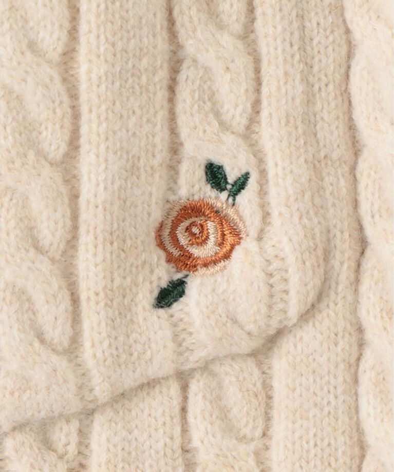 VIS「【DILIGENCE PARLOUR】VIS別注モデルローズ刺繍ポロケーブルニットスカート【セットアップ対応】」|スカート|
