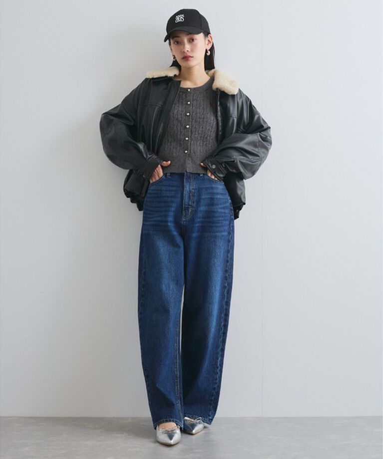 VIS「ワンポイント胸刺繍ケーブルカーディガン」|カーディガン|
