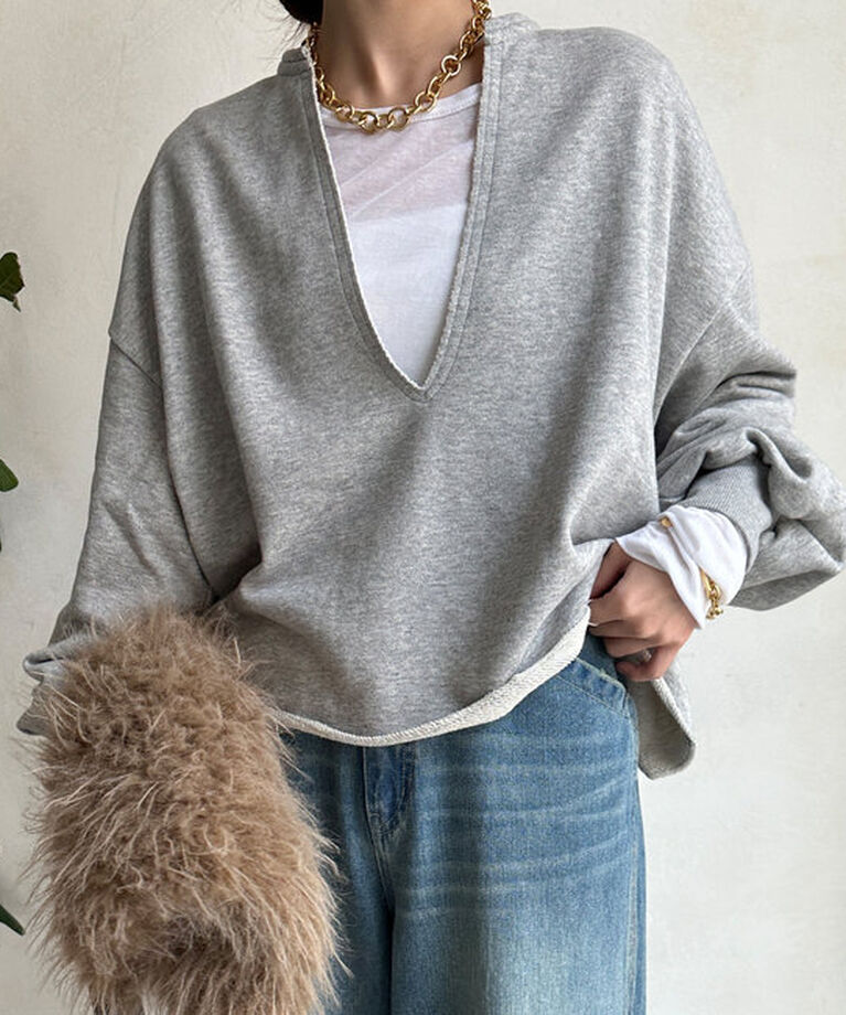  「【完売カラー再販開始！/新色追加】Vネックスウェット」|Tシャツ・カットソー|グレー