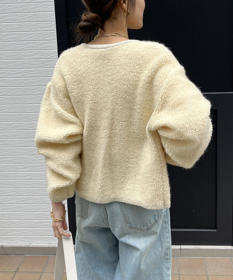  「ループツイードニットジャケット」|カーディガン|