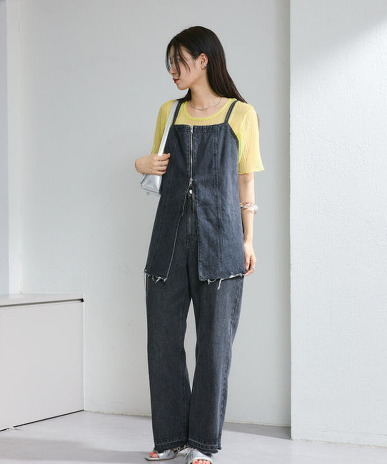  「【新色追加/3サイズ展開】ハイウエストストレートデニム」|デニム|