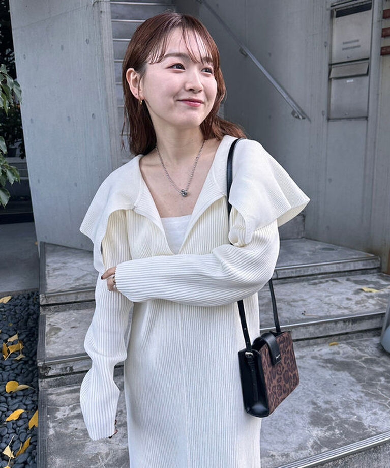  「BIGカラーニットワンピース」|ワンピース|