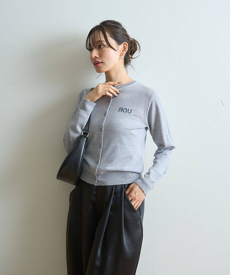 Rouge vif「ロゴ刺繍カーディガン」|カーディガン|