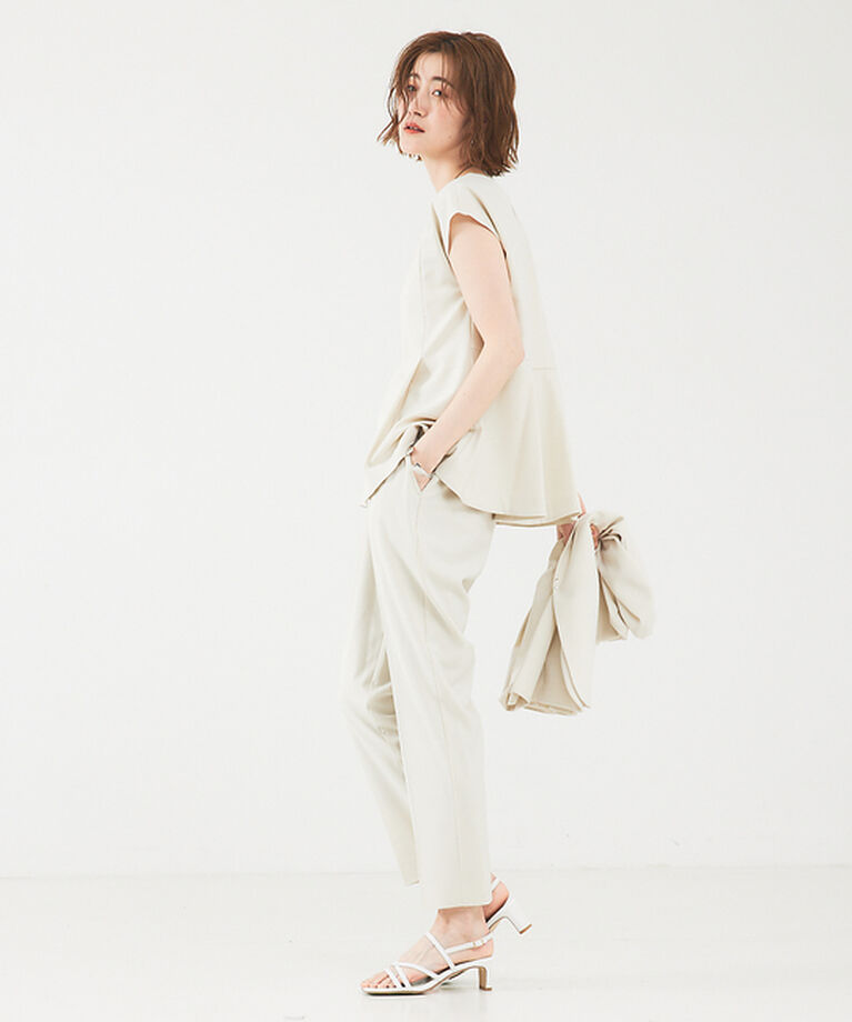 abahouse mavie「【エニデイカセット】ノーカラージャケット＆フレンチスリーブ・パンツセットアップ」|スーツ|