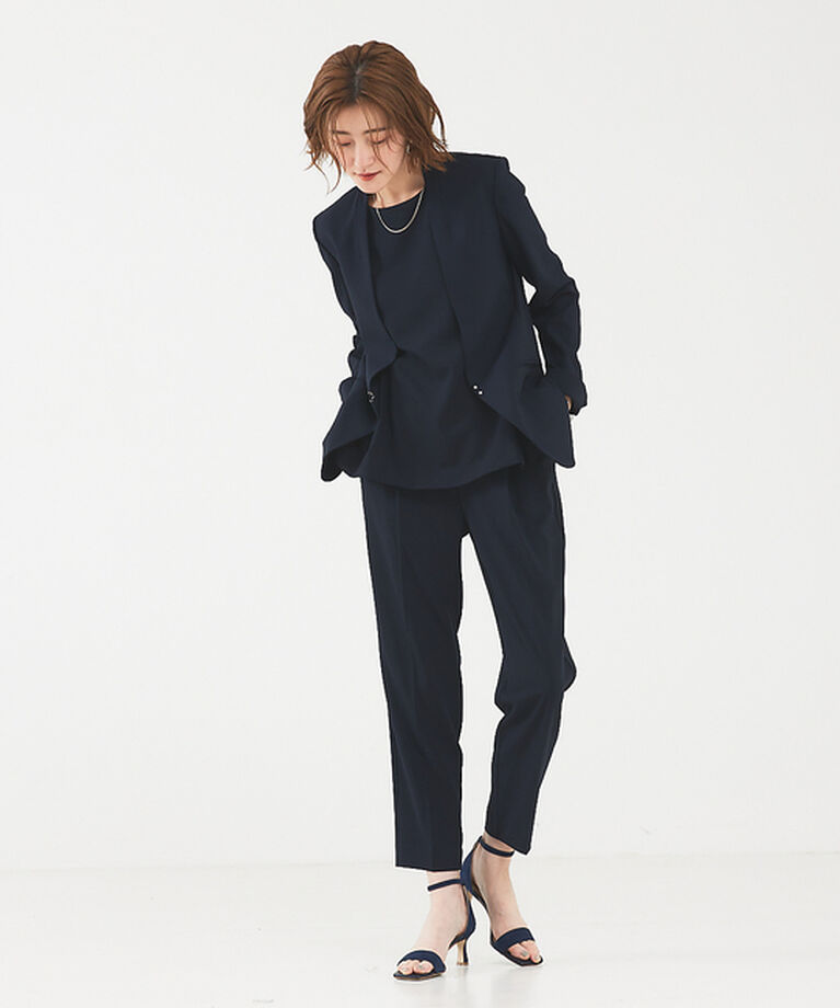 abahouse mavie「【エニデイカセット】ノーカラージャケット＆フレンチスリーブ・パンツセットアップ」|スーツ|