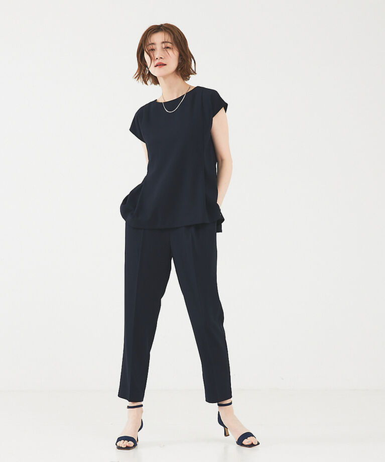 abahouse mavie「【エニデイカセット】ノーカラージャケット＆フレンチスリーブ・パンツセットアップ」|スーツ|