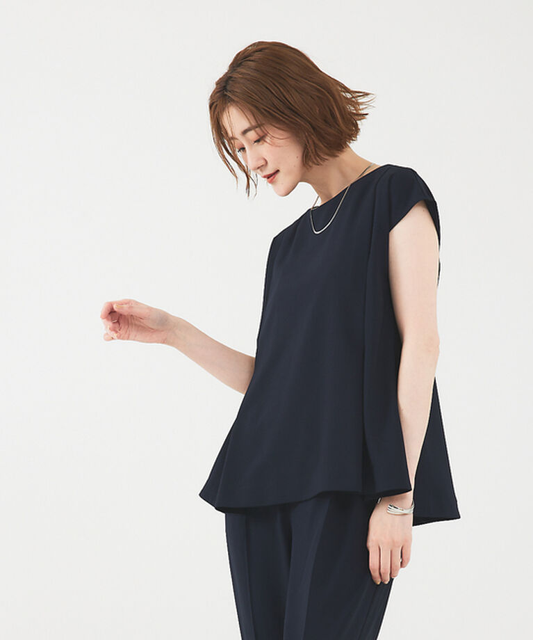 abahouse mavie「【エニデイカセット】ノーカラージャケット＆フレンチスリーブ・パンツセットアップ」|スーツ|