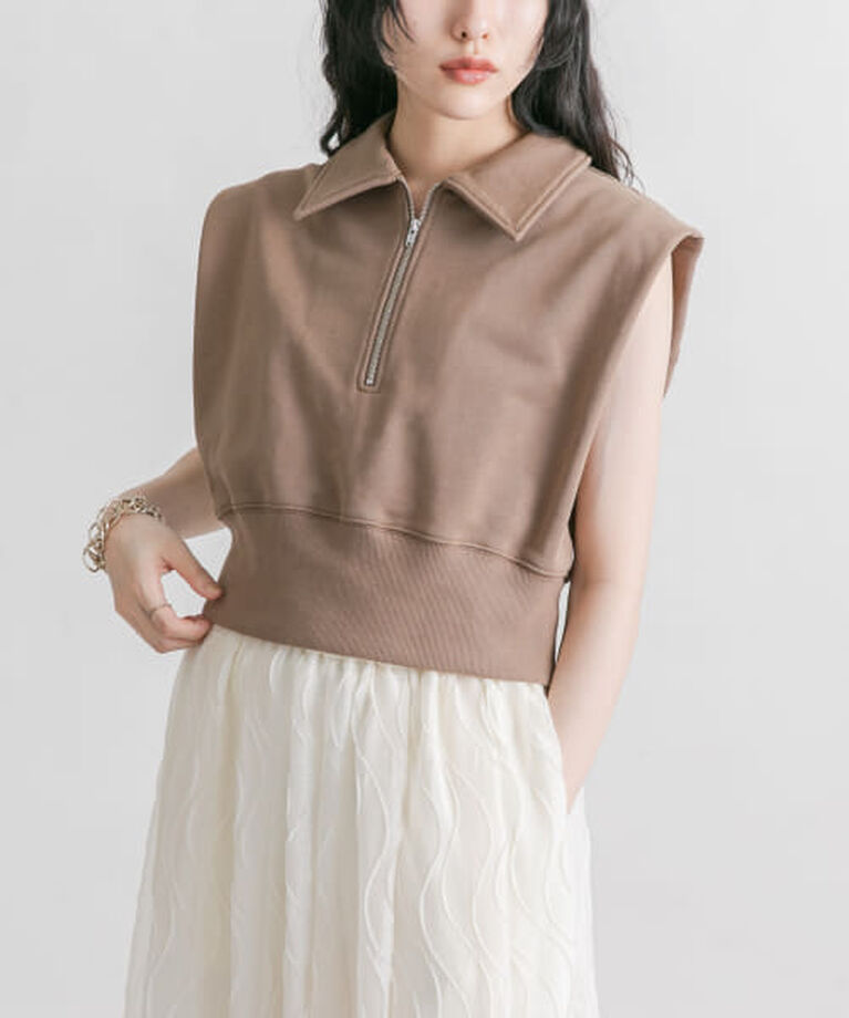  「KBF ショルダータックZIPスウェット」|スウェット・ジャージ|BROWN