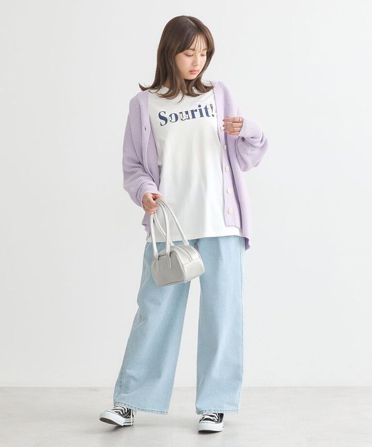 earth music&ecology「ダブルタックワイドデニムパンツ」|デニム|