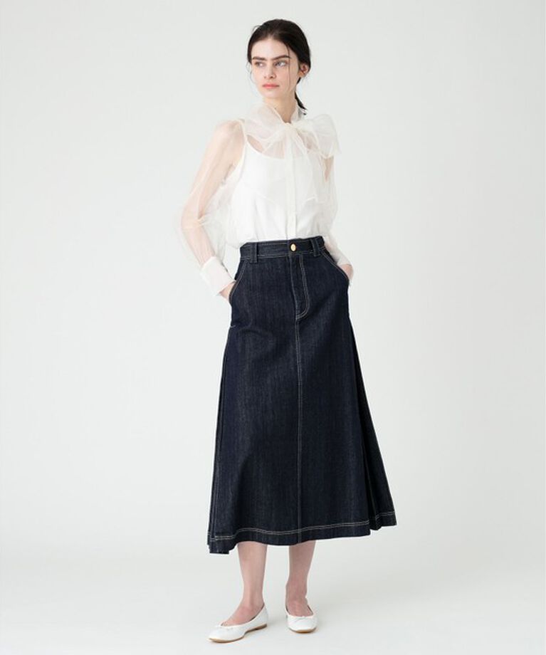 LOULOU WILLOUGHBY「《ドラマ着用》【LOULOU WILLOUGHBY】シルキーリボンブラウス」|シャツ・ブラウス|