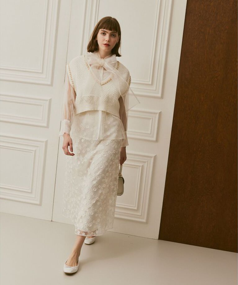 LOULOU WILLOUGHBY「《ドラマ着用》【LOULOU WILLOUGHBY】シルキーリボンブラウス」|シャツ・ブラウス|